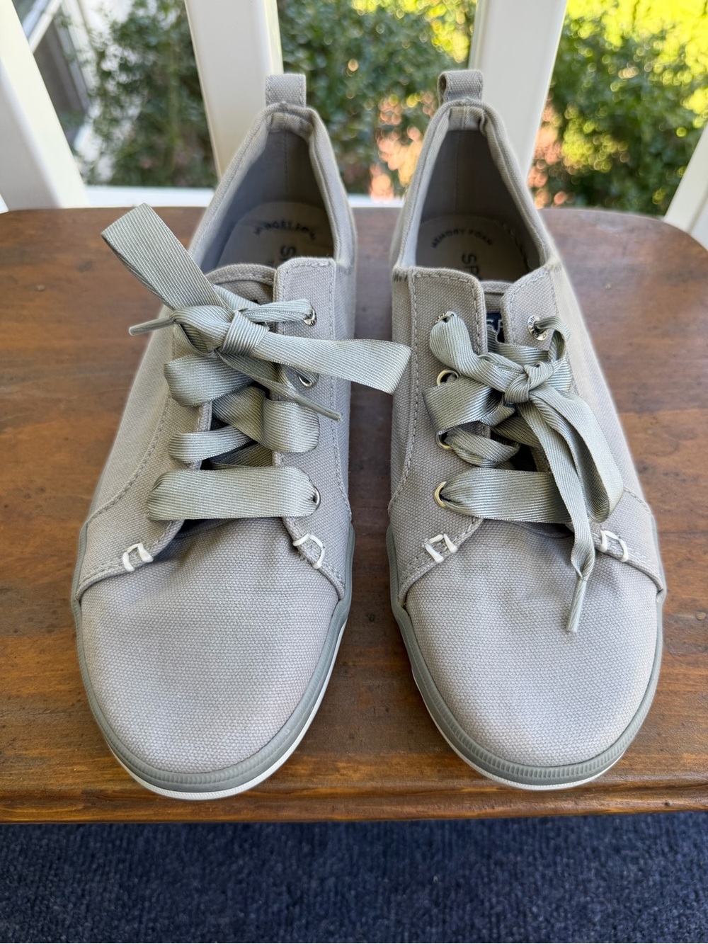 Sperry  Crest Vibe Topsides Gray Canvas US Size 5M Sneakers . STK 159875